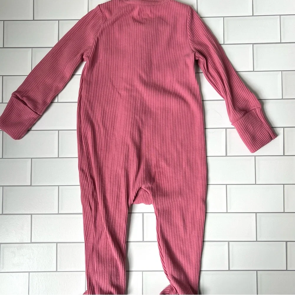3-6M💐 GAP Rosetta Pink Baby Girls First Favorites TinyRib Footed One Piece